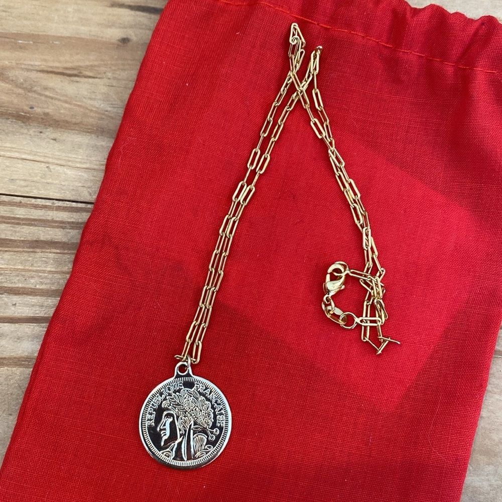 🎉 GOLD  ROMAN COIN NECKLACE ‼️